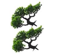 PRETYZOOM 2pcs Faux Juniper Plants for Indoor Home Décor, Artificial Bonsai Tree with Modular Parts, Low Maintenance Plastic Fake Plants for Bedroom and Farmhouse Decoration