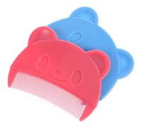 PRETYZOOM 2pcs Fine Tooth Combs for Cradle Cap with Bear Shape, Portable Hair Grooming Combs for Newborns, Blue and Pink