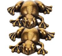 PRETYZOOM 2pcs Frog Shape Drawer Pulls for Wardrobe Doors and Drawers, Vintage Style Copper and Zinc Alloy Handles, Rust Resistant and Versatile Design, for Room Furniture