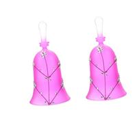 PRETYZOOM 2pcs Glass Hand Bell for Restaurant Table Service Simple Countertop Dishes Bell for Tea Dinner