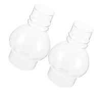 PRETYZOOM 2pcs Glass Oil Lamp Shades 6 1/4 Inch Tall Round Lamp Chimney Replacement for Kerosene Lanterns, Fits Securely and Shields Flame from Wind, for Retro-Themed Settings and Home Decor