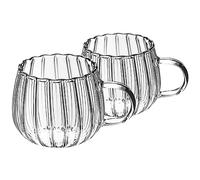 PRETYZOOM 2pcs Glass Pumpkin Cups Decorative Milk Cup Glass for Milk Glass Mug Clear Water Mug Halloween Mugs Stemless Wine Glasses Tea Cup Beer Coffe Mug Breakfast Cup for Milk Coffee Oval