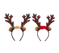 PRETYZOOM 2pcs Glowing Antler Headband Christmas Hair Decor Light up Headdress for Party Holiday Photo Props Novelty