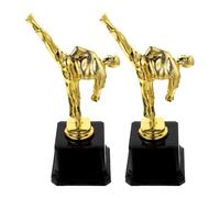 PRETYZOOM 2pcs Golden Martial Arts Trophy Cup Set for Competition and Ceremony, Plastic Material with Realistic Appearance, for Tournament Awards and Party Celebrations