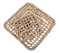 PRETYZOOM 2pcs Hand-woven Grass Mat for Small Animals, Natural Beige Pet Mat for Guinea Pigs and Bunny, Protects Paws and Improves Dental Health, Suitable as Foot Pad Or Ground Pad