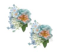 PRETYZOOM 2PCS Hawaiian Plumeria Flower Hair Comb Artificial Hibiscus Bridal Hairpin for Beach Wedding Tropical Party Updo Accessories