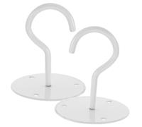 PRETYZOOM 2pcs Heavy Duty Overhead Hooks for Ceiling White Multipurpose Wall Mount Lantern Hangers for Plants Flower Baskets Wind Chimes and Clothes Indoor Outdoor Use