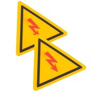 PRETYZOOM 2pcs High Voltage Caution Stickers Triangular 45mm PC Material Electrical Hazard Labels for Enhancing Workplace Safety and Preventing Accidents