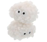 PRETYZOOM 2pcs Interactive Cat Teasing Cat Balls with Bell Sound Sturdy Craftsmanship Soft Plush Material White Ball for Indoor Entertainment Kitten