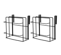 PRETYZOOM 2pcs Iron Double Hook Cabinet Door Organizers for Towels