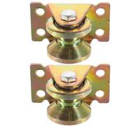 PRETYZOOM 2pcs Iron V Shaped Pulley Wheels Golden with Vibration Reduction for Ceiling Mounted Tracks