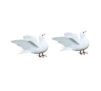 PRETYZOOM 2pcs Large Artificial Wing Spreading Pigeon Birds Peace Pigeons for Wedding Home Decor Bird Decoration Craft Supplies