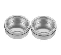 PRETYZOOM 2pcs Magnetic Spice Storage Jar Container with magnet for Refrigerator Kitchen Organization Portable Round Metal Case for Paper Clips and Rubber Bands and Secure Storage