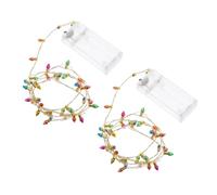 PRETYZOOM 2pcs Miniature LED String Lights for Dollhouse Christmas Decorations Tiny Craft Lights for Fairy Garden Dollhouse Accessories