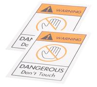 PRETYZOOM 2pcs No Touch Stickers Pvc round Adhesive Safety Warning Labels for Keeping Away from Dangerous Equipment