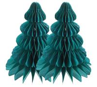 PRETYZOOM 2pcs Paper Christmas Tree Table Decoration Honeycomb Design Christmas Tree Hanging Decorations Party Favors for Festival Party