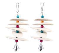 PRETYZOOM 2pcs Parrot Bite Bird Chewing with Natural Cuttlebone Material and Cage Hanging Pendant for Small Pets and Hamsters Exercise and Calcium Supplement Random Color