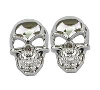 PRETYZOOM 2pcs Plated Skull Masks Full Face Halloween Costume Cosplay Ghost Death Masks for Adults Unisex Shiny Plastic with Precise Cutouts