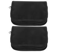 PRETYZOOM 2pcs Portable Insulin Pen Case with Multiple Compartments and Inner Divider Pocket, Shockproof Polyester Testing Pouch for Travel and Daily Commutes, Compact Black Diabetes