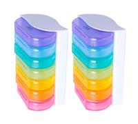 PRETYZOOM 2pcs Portable Pills Organizer with Removable Tray and 2 Compartments, Mini Pill Box Suitable for Outdoor and Daily Planning
