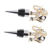PRETYZOOM 2pcs Red Wine Cork Elephant Bottle Plug Zinc Alloy Material Creative Sealing for Wine Bottle Stoppers