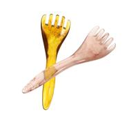 PRETYZOOM 2pcs Resin Beeswax Head Massage Combs for Outdoor Use, Hand-carved Comfortable Scalp Massager Suitable for Travel, Acupoint Scraping Muscle Massage Tools Random Color