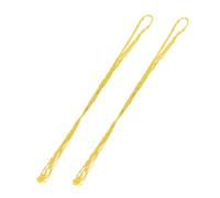 PRETYZOOM 2pcs Reusable Cotton Hanging Storage Net Bags for Fruits and Vegetables, Breathable Yellow Onion and Garlic Bags for Storing Fruit and Vegetables in Kitchen