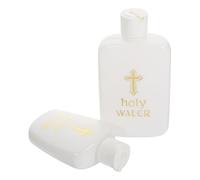 PRETYZOOM 2pcs Reusable Plastic Holy Water Bottle 100ml with Screw Cap, Easy to Clean Catholic Water Container for Religious Ceremonies and Rituals