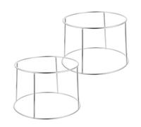 PRETYZOOM 2pcs Serving Plate Holder Desktop Seafood Holder Double-Layer Pizza Pan Stand Rack Stainless Steel Material Holds Grill Pan Stably Versatile Restaurant Accessory for Buffet Serving