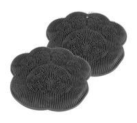 PRETYZOOM 2pcs Silicone Back Scrubber with Suction Cups for Shower Wall Non-Slip Massage and Exfoliating Pad for Feet and Back Wear-Resistant Bath Mat Suitable for All Skin Types Grey