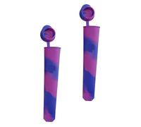 PRETYZOOM 2pcs Silicone Ice Pops Molds Manual DIY Ice Cream Makers with Lids Blue and Purple for Freezer Use at Home