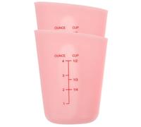 PRETYZOOM 2pcs Silicone Measuring Cup for Baking Pink 125ml Liquid Measuring Cup with Dual Measurement Markings and Easy to See Contents, Semitransparent Material for Baking and Office Use