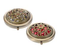 PRETYZOOM 2pcs Small Makeup Mirrors Compact Folding Travel Mirrors Lightweight Gilded Vintage Style Portable Pocket for Women to Carry in Bag