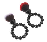 PRETYZOOM 2pcs Small Soft Blush and Mini Powder Makeup Brushes with Pearl Soft Bristles, Portable Face Makeup Brushes for Travel and Daily Use, Suitable for Ch nd Foundation Application