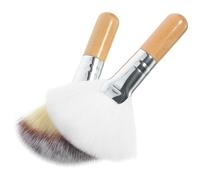 PRETYZOOM 2pcs Soft Bristle Makeup Flare Brush for Loose Powder Blush Highlighting Facial Makeup Brush for Face Application