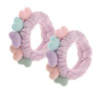 PRETYZOOM 2pcs Spa Facial Hair Ties Washing Hair Scrunchies Headbands Heart Bands Adjustable Elastic Design Comfortable Cloth Head Wraps for Facial Skincare and Shower Time