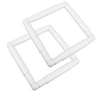 PRETYZOOM 2pcs Square Plastic Embroidery Hoops for DIY Cross Stitch and Silk Painting Lightweight Quilting Sewing Frame Clamp Needlepoint Snap Frame for Precise Stitching and Punch Needle