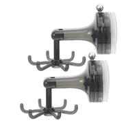 PRETYZOOM 2pcs Suction Cup Rotating Hook Rack, 6 Hook Plastic Wall Mounted Storage Holder, 360° Rotating, No Drilling, for Cups and Kitchenware, Bathroom, Rental Homes
