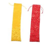 PRETYZOOM 2pcs Thickened Brocade Calligraphy Storage Bags with Elegant Tassel Chinese Style Scroll Hand Fan Protect Pouches Multipurpose Art Wedding Scroll Organizer