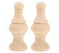 PRETYZOOM 2pcs Unfinished Wood Finials Roman-Inspired Design Solid Wood Spherical Bed Post Flagpole Topper Sturdy Versatile Decorative Use for Hotels Villas