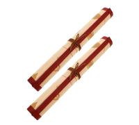 PRETYZOOM 2pcs Vintage Bamboo Paint Brush Holder Up Bag for Artists Calligraphy Brush Wrap Organizer Portable Canvas Pen Case for Travel Home and Beginner Use