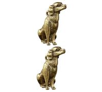 PRETYZOOM 2pcs Vintage Brass Dog Pendants Sitting Dog Desktop Decor Hanging Ornaments for Home and Office Decoration