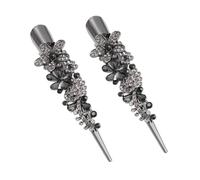 PRETYZOOM 2pcs Vintage Rhinestone Barrette Hair Clips Large Metal Duckbill Clips with Flower Design Sparkly Crystal Hair Accessories for Women Elegant Styling