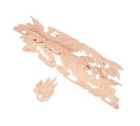 PRETYZOOM 2pcs Wood Carvings Wood Appliques Onlays Phoenix Shape Solid Beige Oriental Design Easy Installation Longterm Decorative Use for Chinese Style Interiors