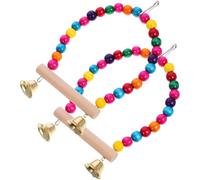 PRETYZOOM 2pcs Wooden Bird Chew for Small Pets and Pet Birds Parakeet Perch That Develops Balance and Coordination Encourages Exercise Swing Random Color