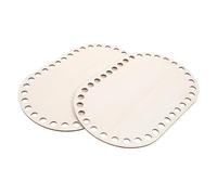 PRETYZOOM 2Pcs Wooden Crochet Basket Bottom Bases with Pre-drilled for DIY Knitting Bags Sturdy Natural Frame for Crafting Crochet Basket Shaping and Weaving Projects