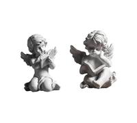 PRETYZOOM 2sets Sculpture Angel Ornaments Willow Tree Figurines Plush Angel Cherub Statue Angel Statuette Fairy Garden Kit Home Decoration Angel Snow Globes Angels Fairy Door Outlet 2pcs*2