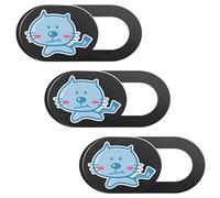 PRETYZOOM 3 Pcs Cartoon Pattern Webcam Cover Slide for Laptop and Computer, Lightweight Abs Material, Easy to Use Privacy Protection, Decorative Camera Covers for Everyday Use