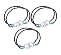 PRETYZOOM 3 Pcs Double Chain Anklet Heart Anklet Boho Plastic Resin Heart Charms Lightweight Comfortable for Women Beach Walk Vacation Summer