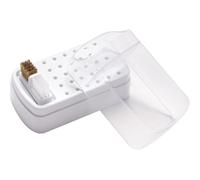 PRETYZOOM 30-Slot Nail Drill Bits Storage Box with Cleaning Brush, Manicure Grinding Head Organizer Case for Nail Art Salon Supplies and Polishing Tool Holder